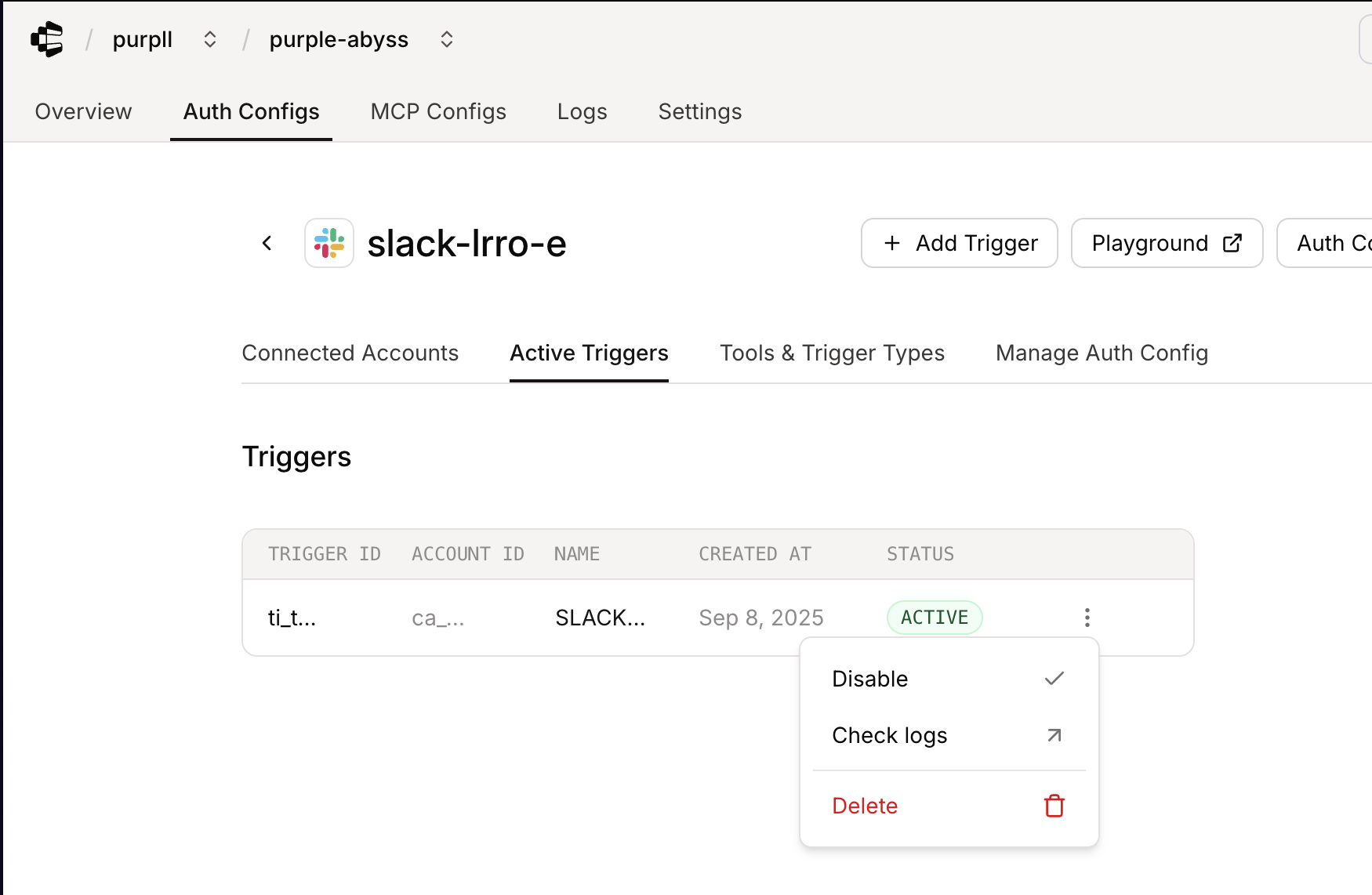 Enable/disable triggers